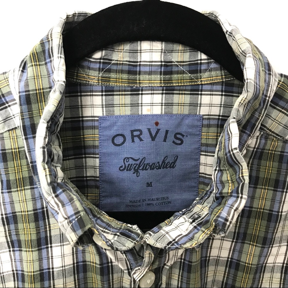 Orvis Medium Surfwashed Plaid Button Down Shirt - image 2